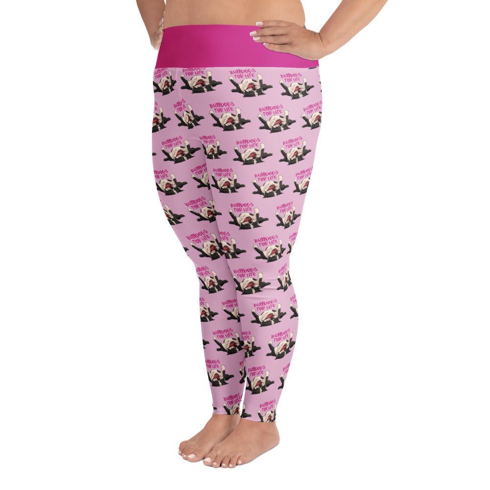 "Bulldogs For Life" Plus Size Leggings | Black & White Colored