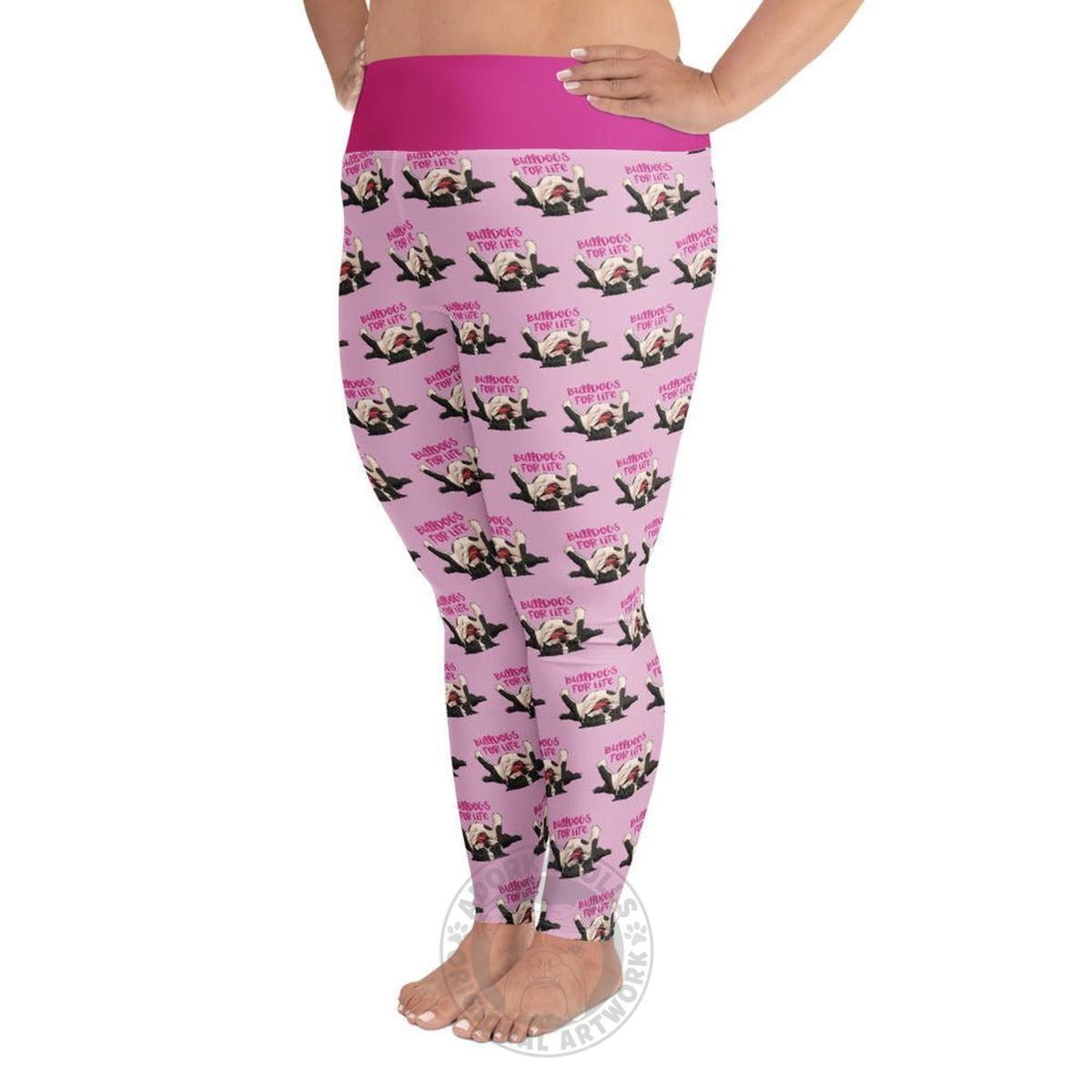 "Bulldogs For Life" Plus Size Leggings | Black & White Colored