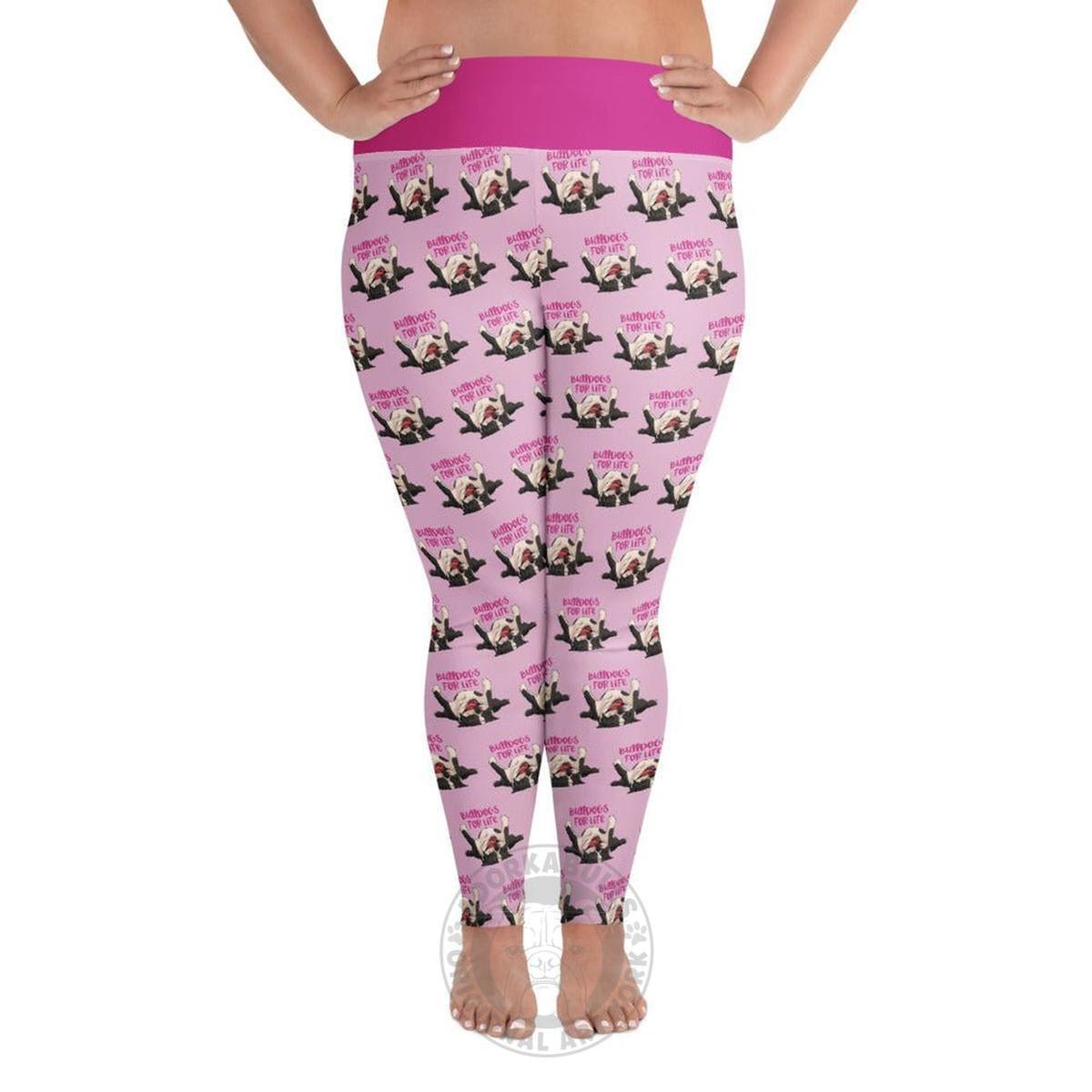"Bulldogs For Life" Plus Size Leggings | Black & White Colored