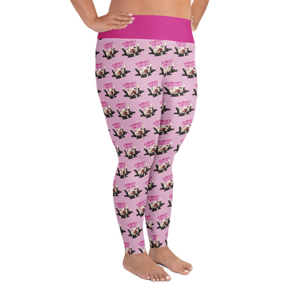 "Bulldogs For Life" Plus Size Leggings | Black & White Colored