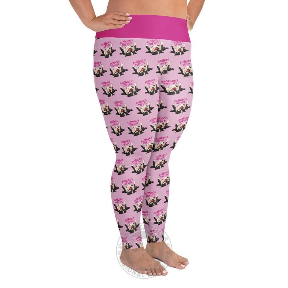 "Bulldogs For Life" Plus Size Leggings | Black & White Colored