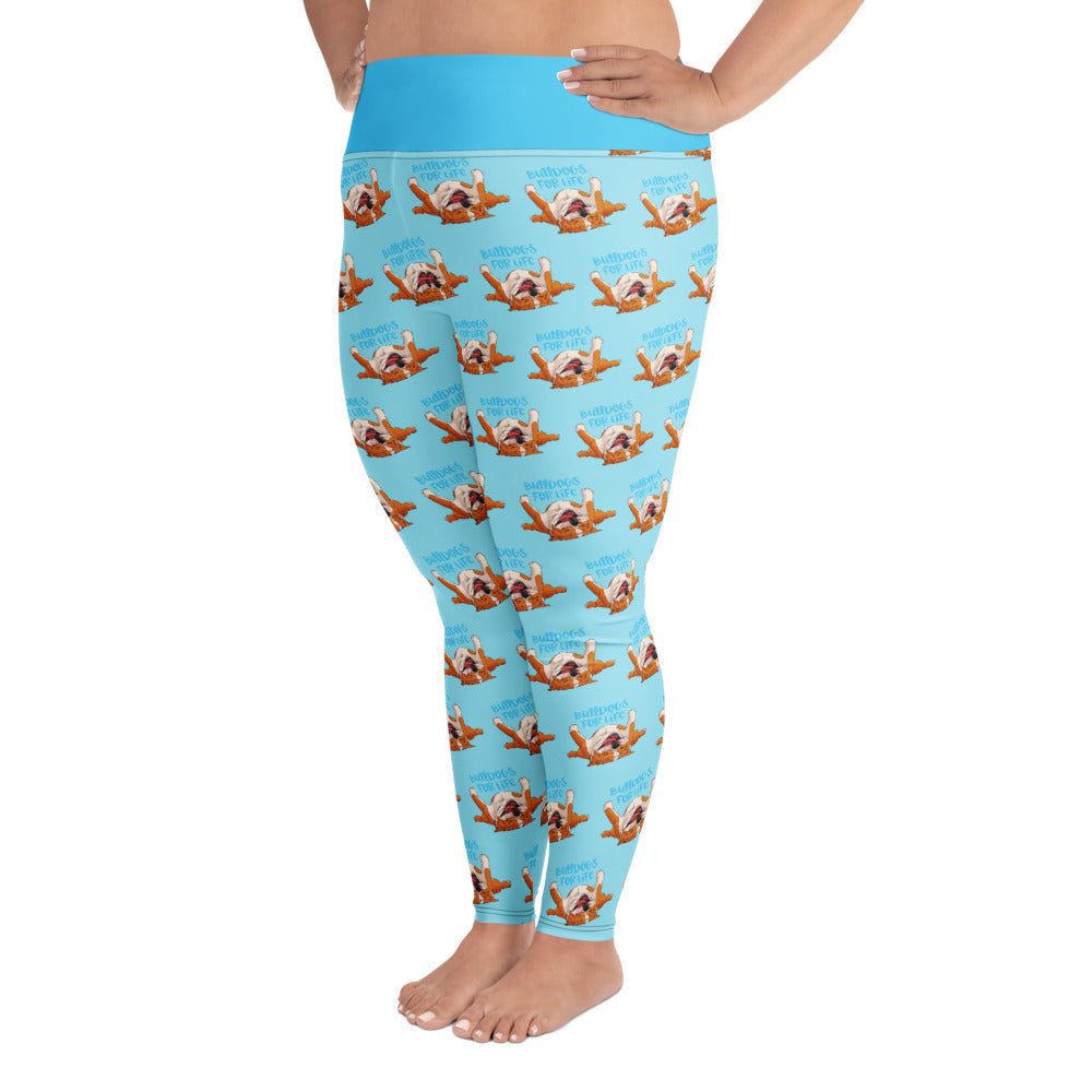 "Bulldogs For Life" Plus Size Leggings | Red & White Colored