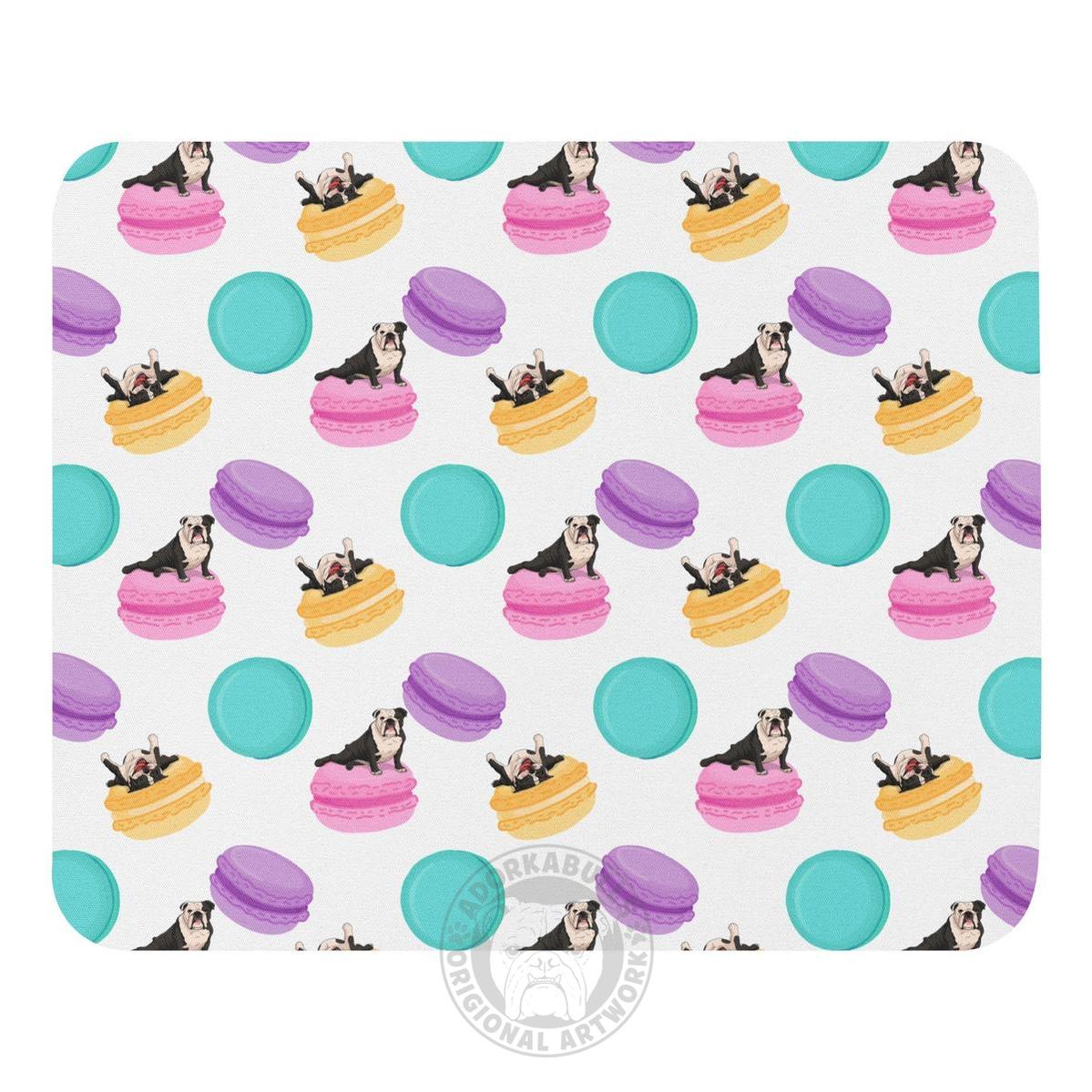 Bulldogs & Macaroons Mouse pad | B&W Colored