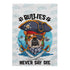 "Bullies Never Say Die" – English Bulldog Pirate Garden Flag