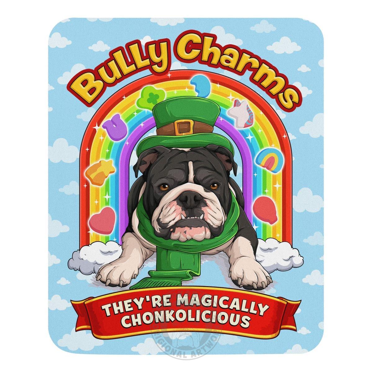 "Bully Charms" Bulldog Mouse Pad | B&W Colored