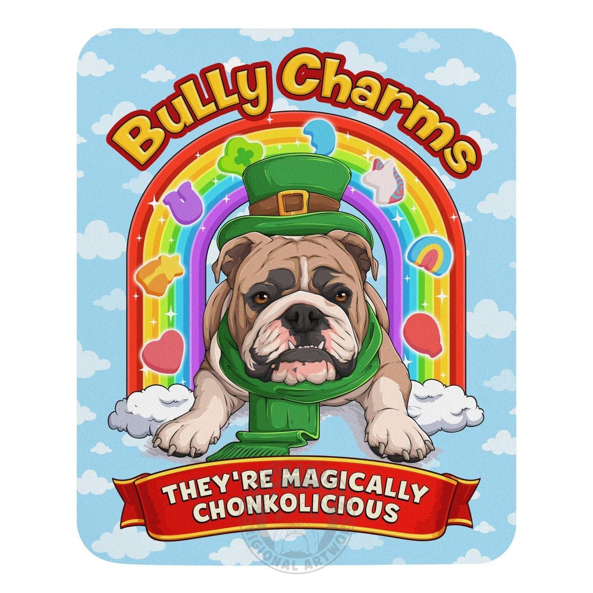 "Bully Charms" Bulldog Mouse Pad | Fawn & White Colored