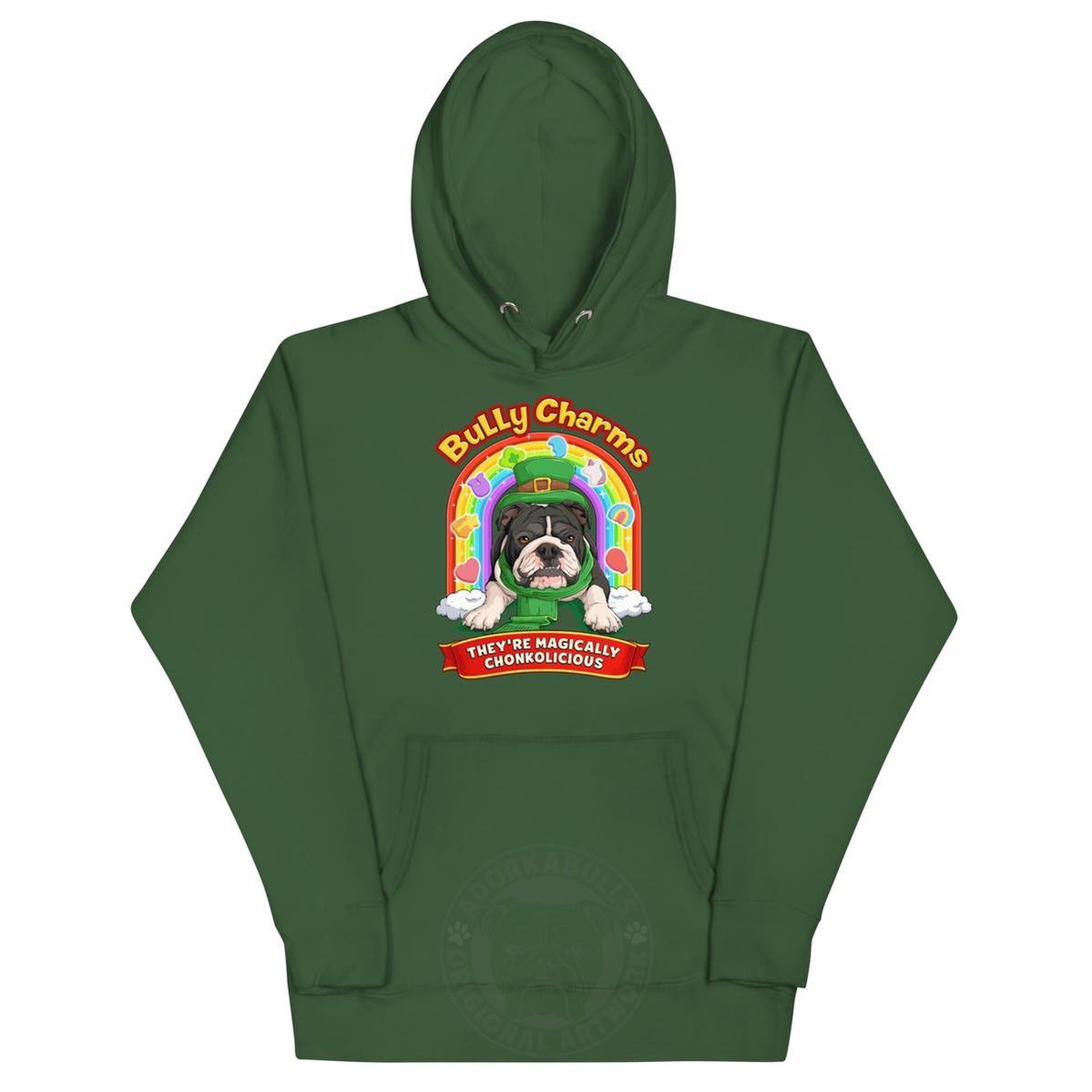 "Bully Charms" English Bulldog Hoodie | B&W Colored