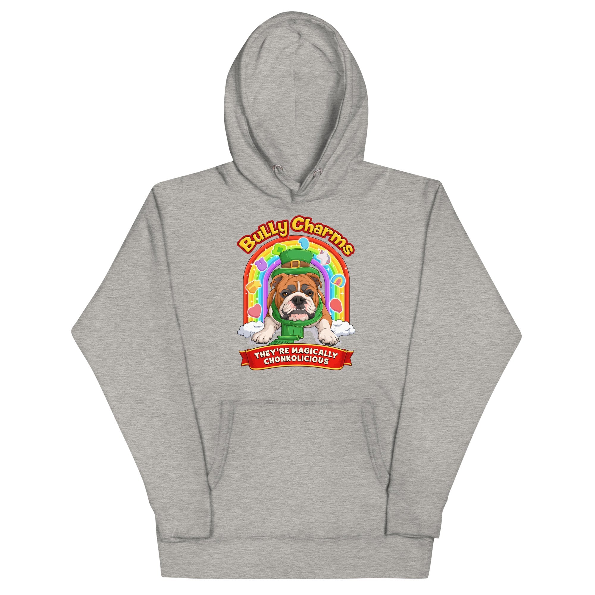 "Bully Charms" English Bulldog Hoodie | Red & White Colored