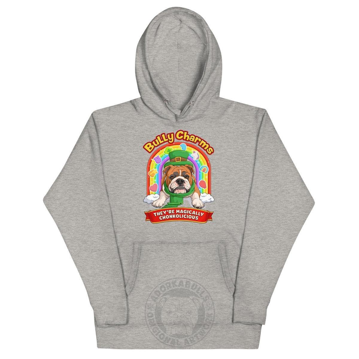"Bully Charms" English Bulldog Hoodie | Red & White Colored