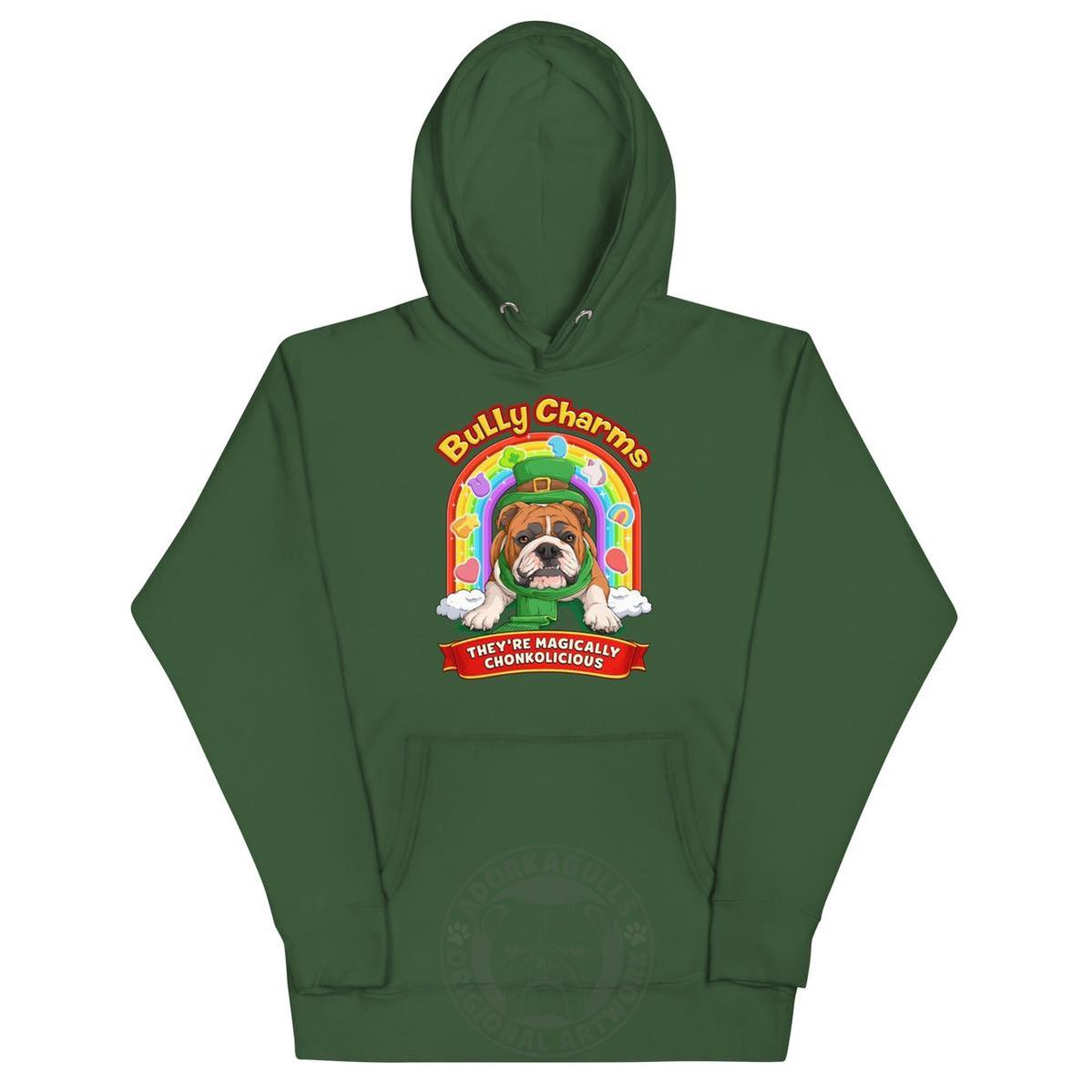 "Bully Charms" English Bulldog Hoodie | Red & White Colored