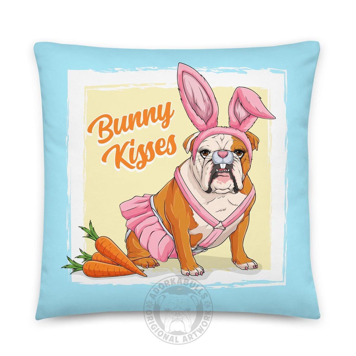 Bunny Kisses Throw Pillow