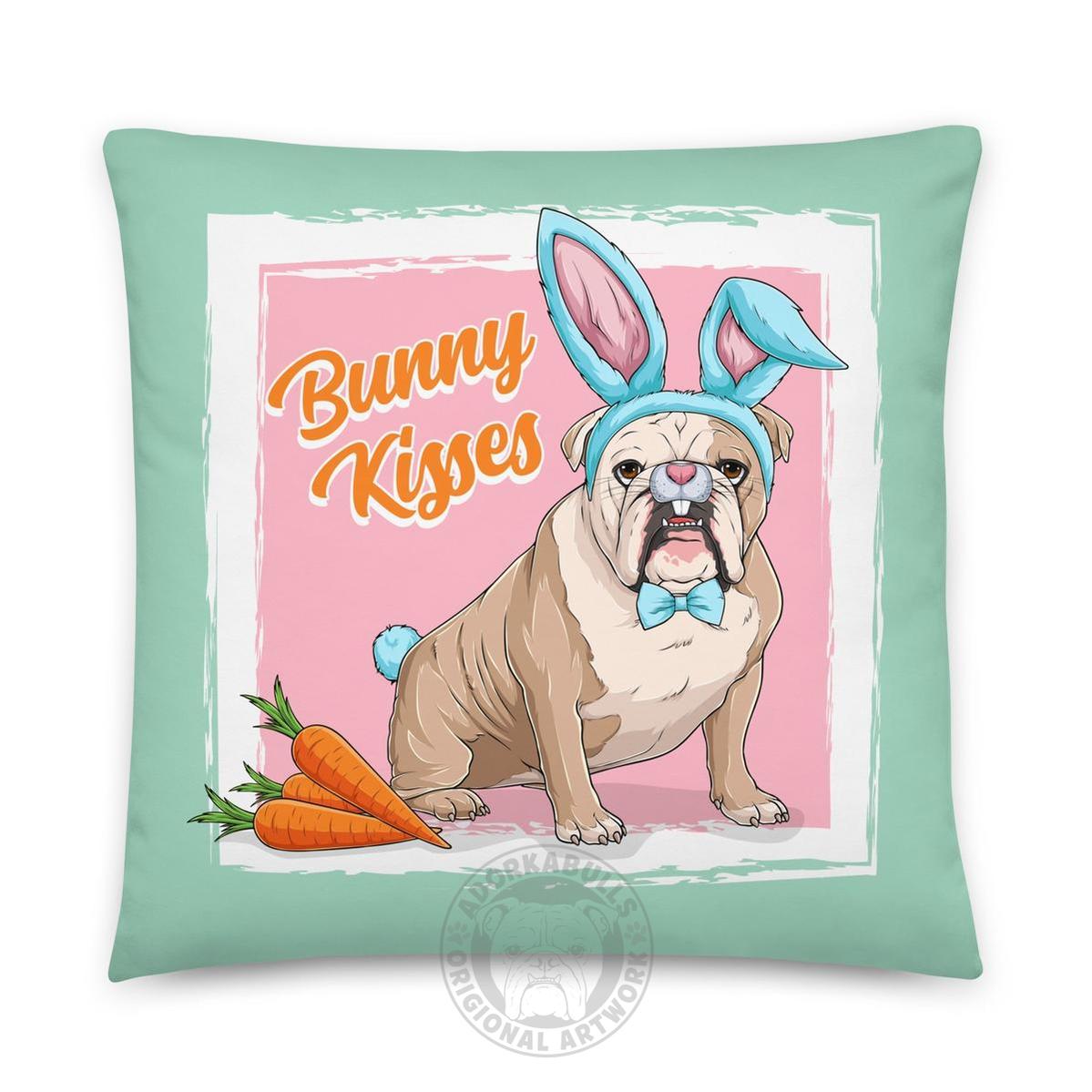 Bunny Kisses Throw Pillow