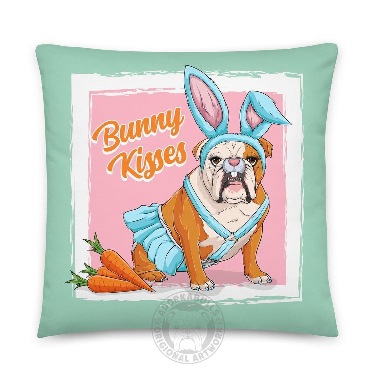 Bunny Kisses Throw Pillow