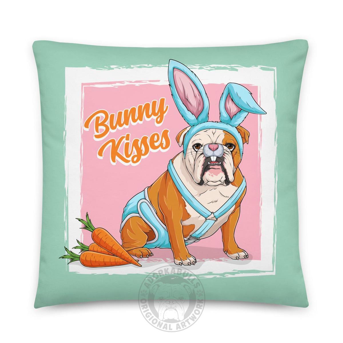 Bunny Kisses Throw Pillow