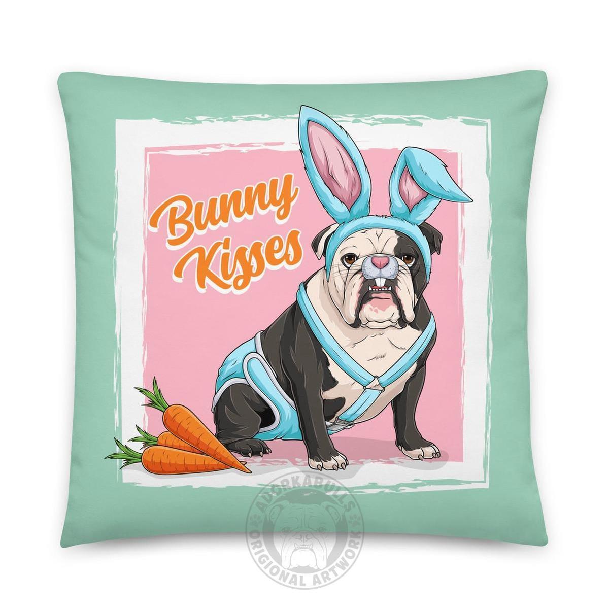 Bunny Kisses Throw Pillow