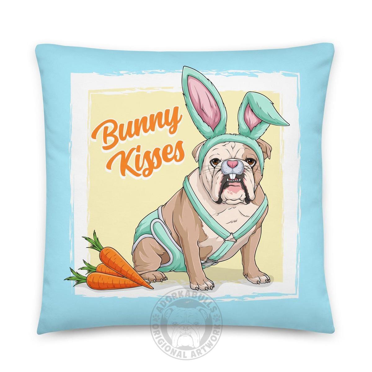 Bunny Kisses Throw Pillow