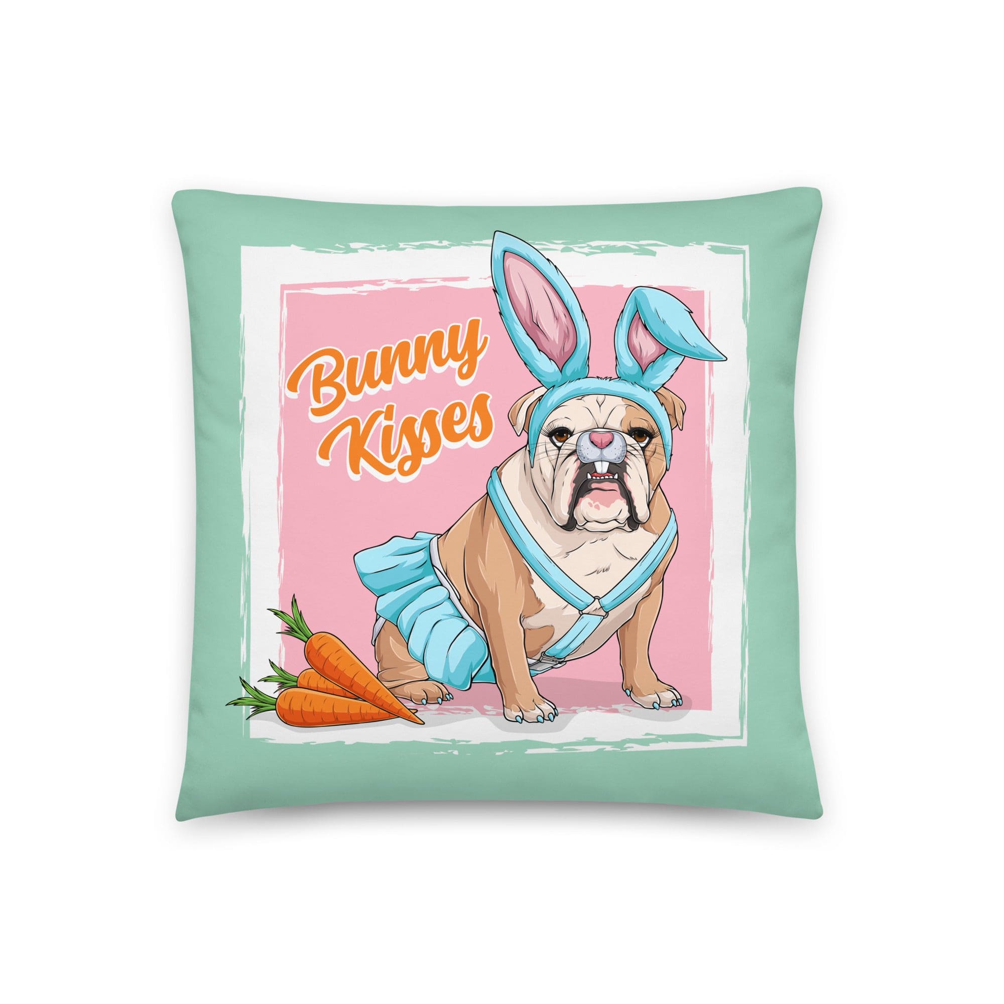 Bunny Kisses Throw Pillow