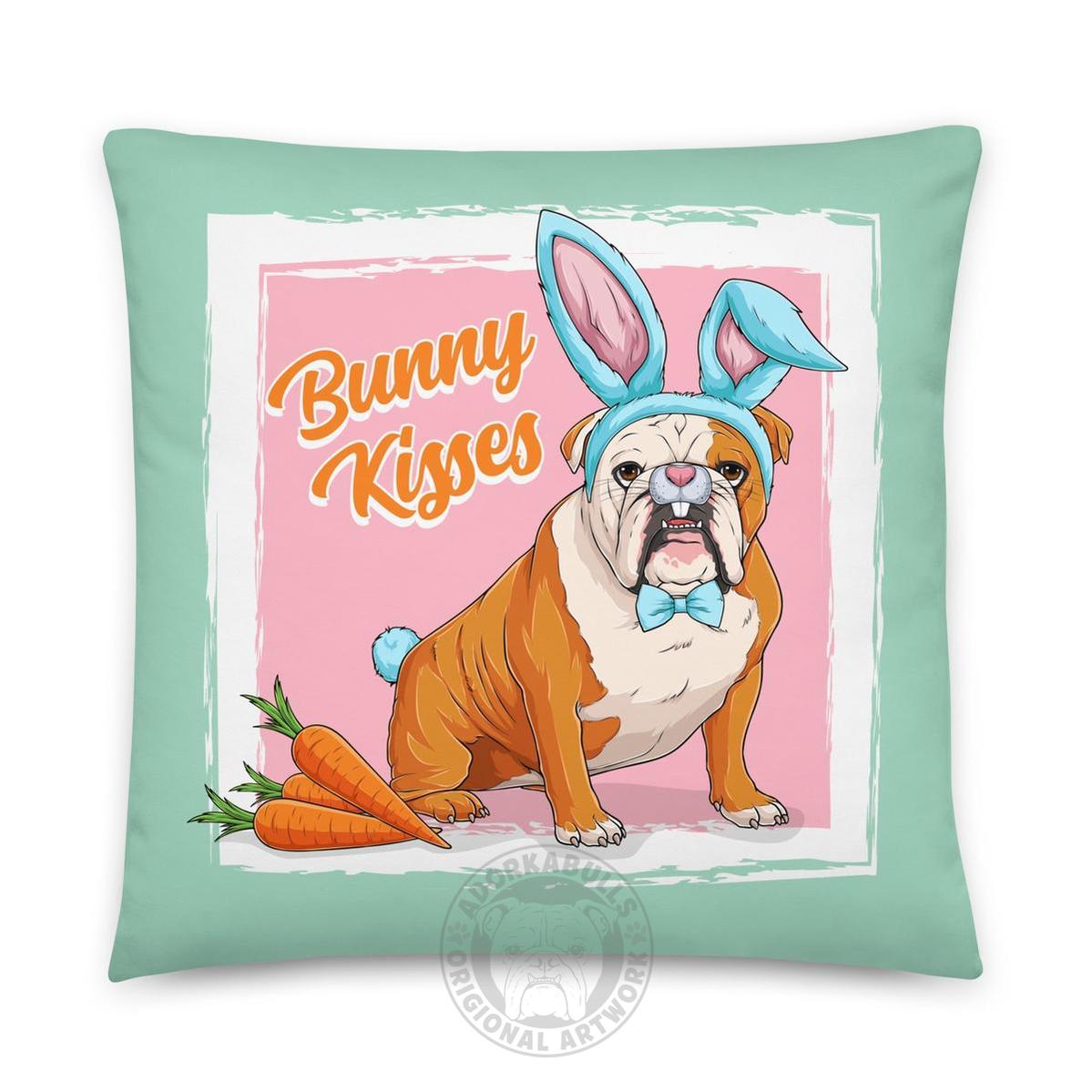 Bunny Kisses Throw Pillow