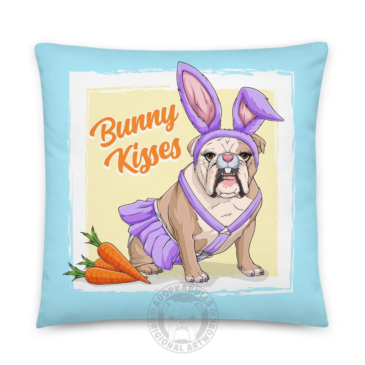 Bunny Kisses Throw Pillow