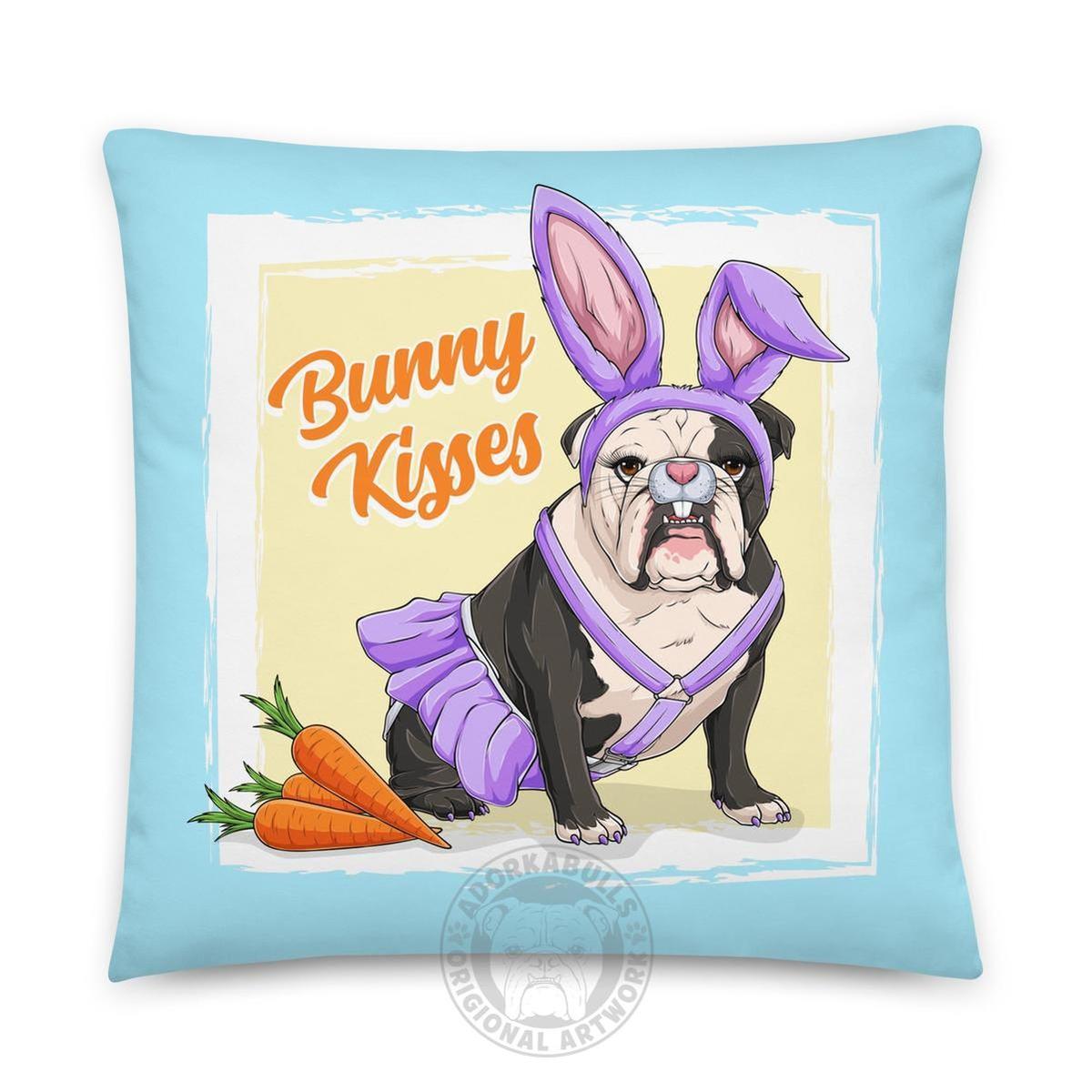 Bunny Kisses Throw Pillow