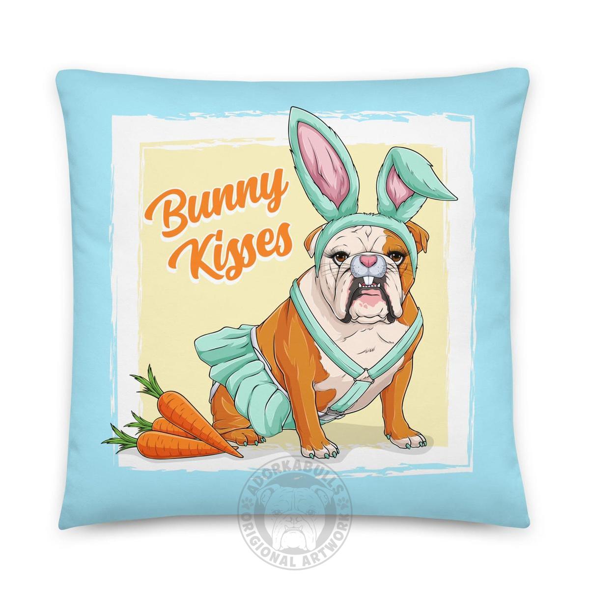 Bunny Kisses Throw Pillow