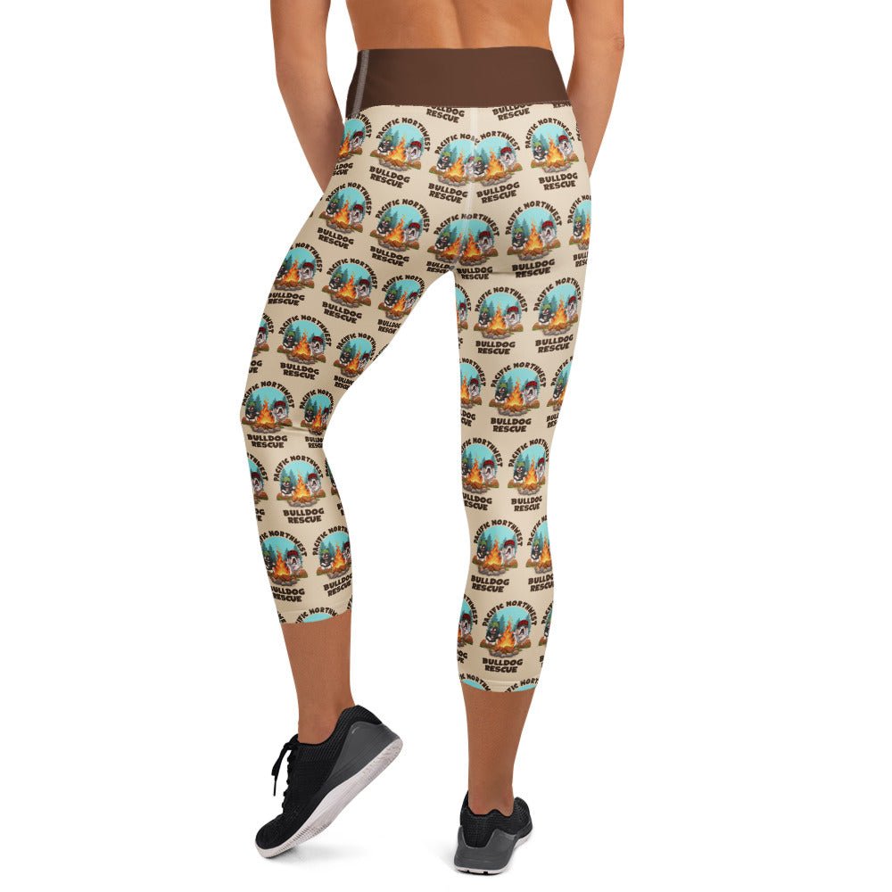 "Campfire Bullies" Pacific Northwest Bulldog Rescue Yoga Capri Leggings
