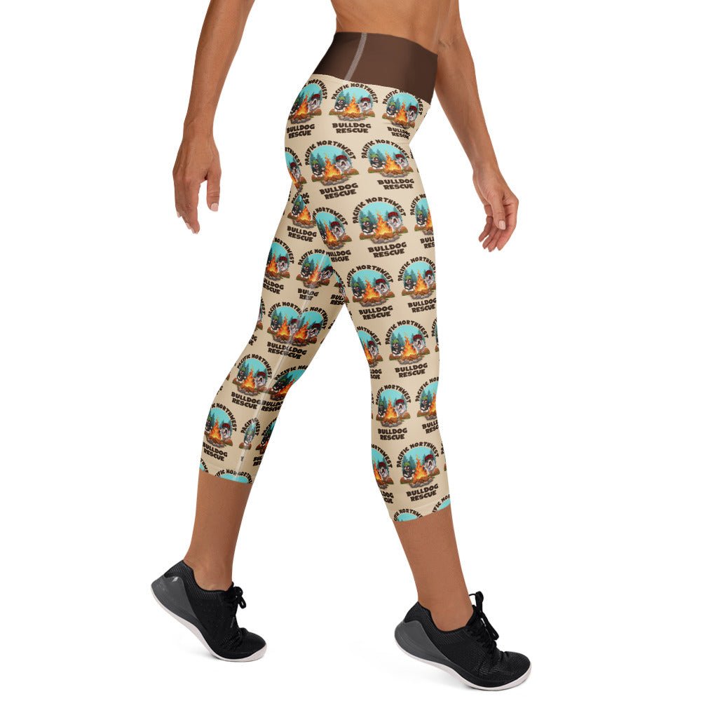 "Campfire Bullies" Pacific Northwest Bulldog Rescue Yoga Capri Leggings
