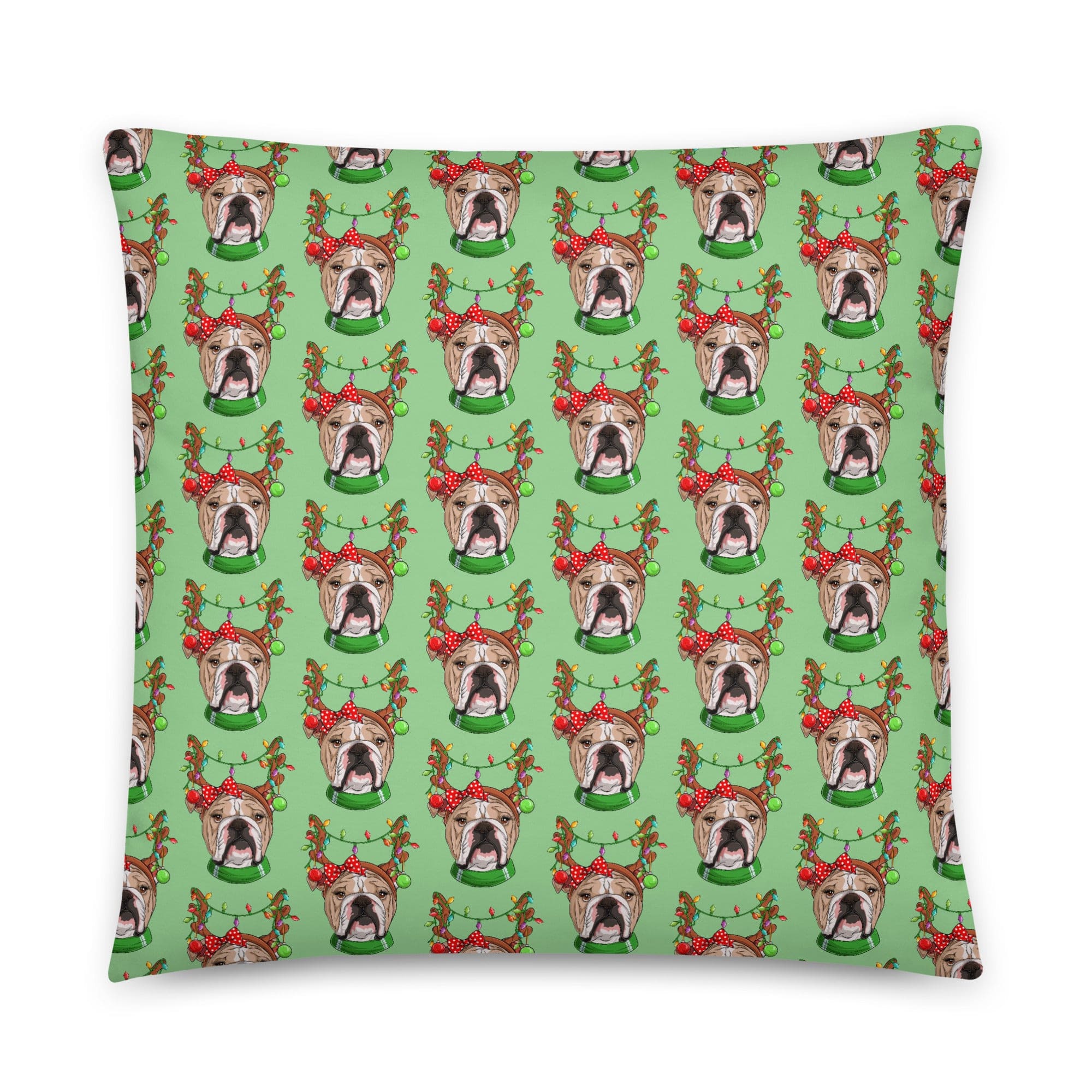 Christmas Lights + Antlers Pillow