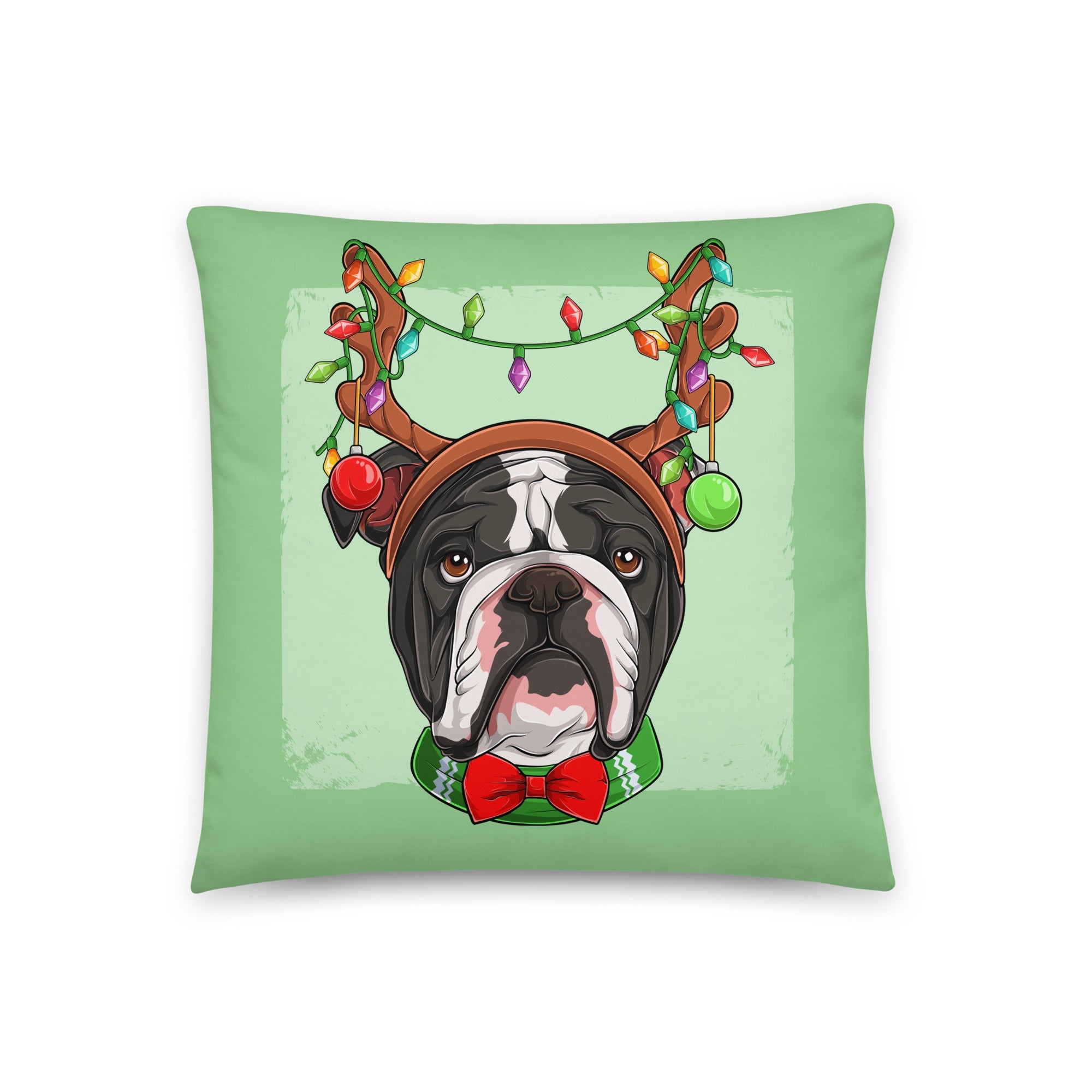 Christmas Lights + Antlers Pillow