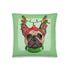 Christmas Lights + Antlers Pillow
