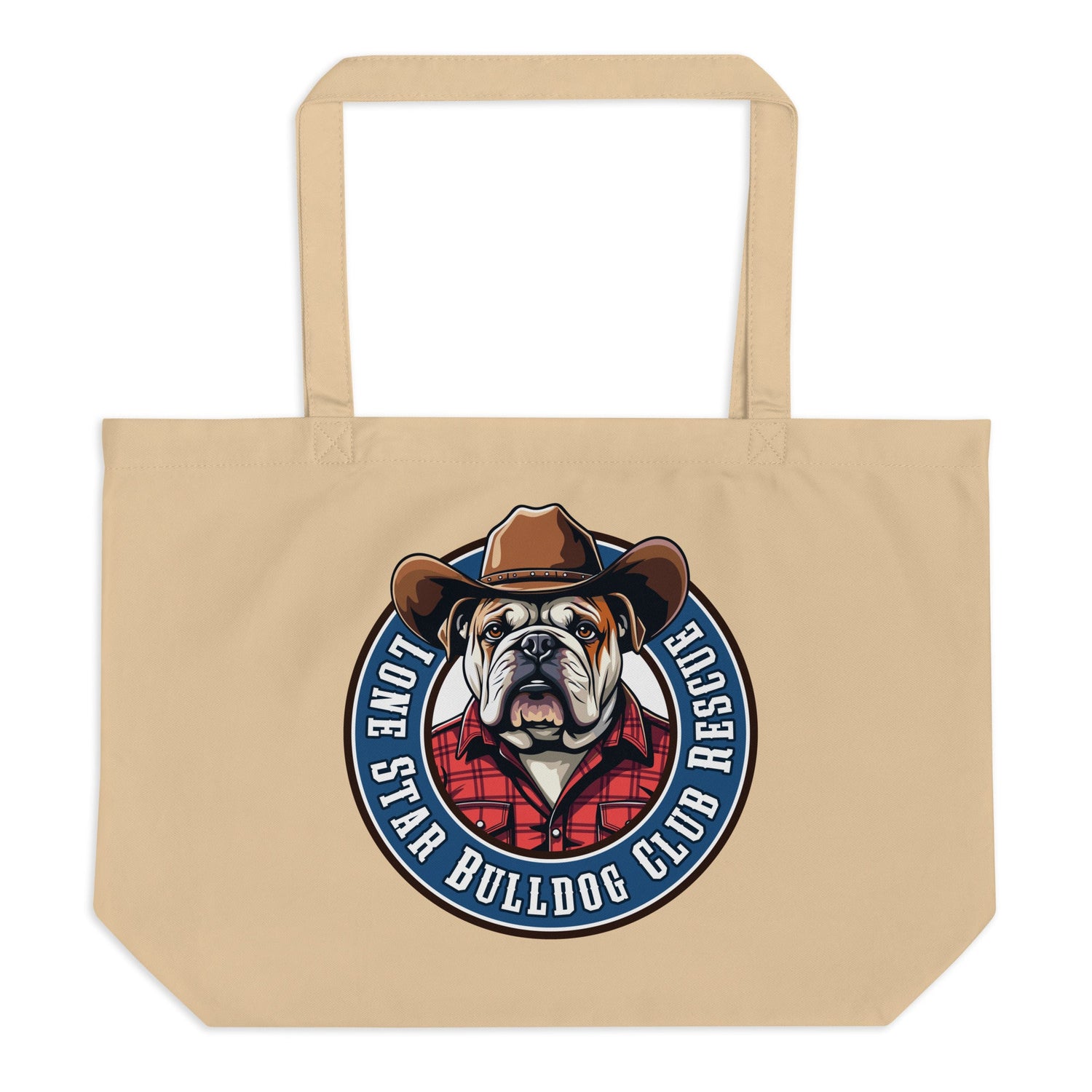 Cowbull Lone Star Bulldog Club Rescue Large Tote Bag