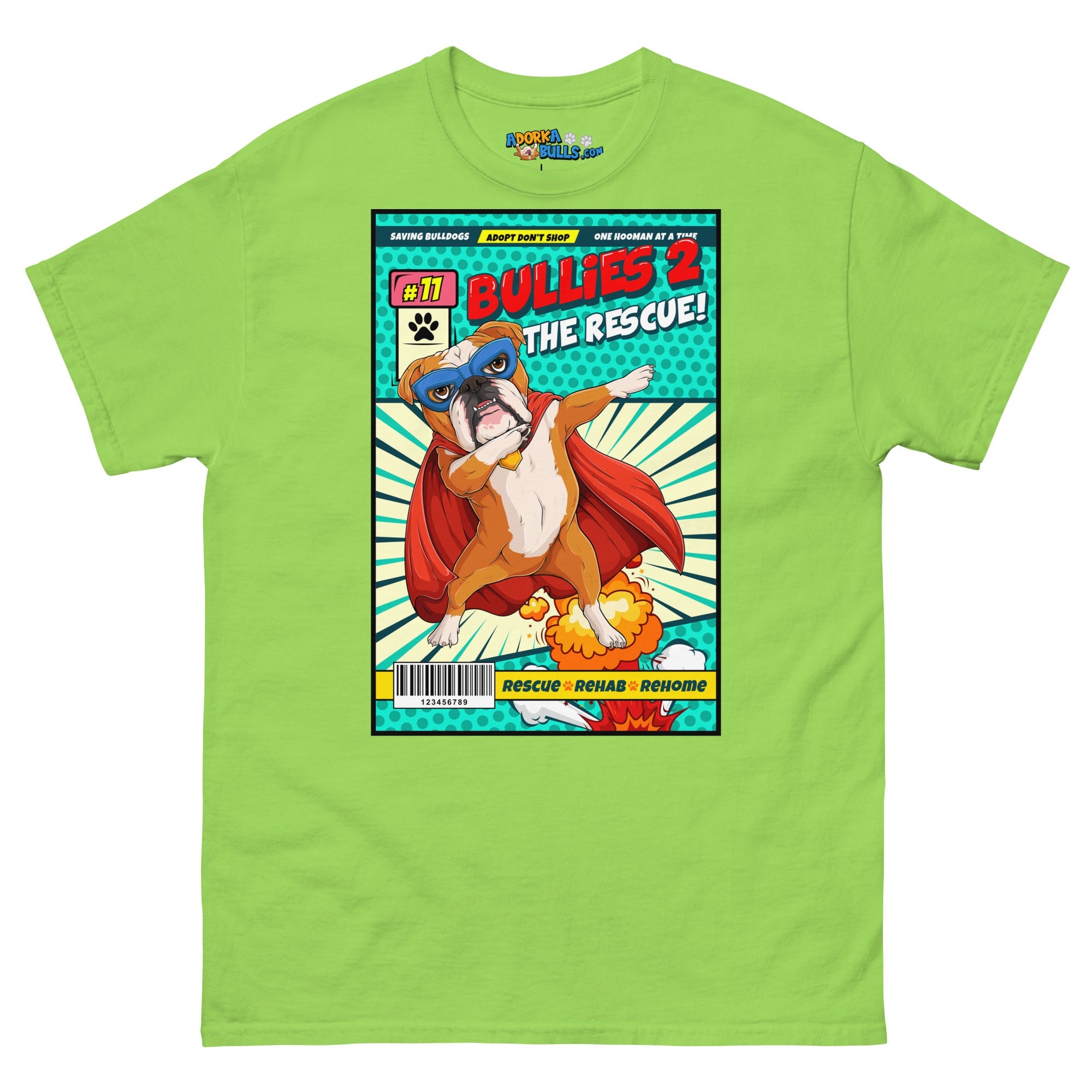 Dabbing Bulldog Superhero Comic Men&