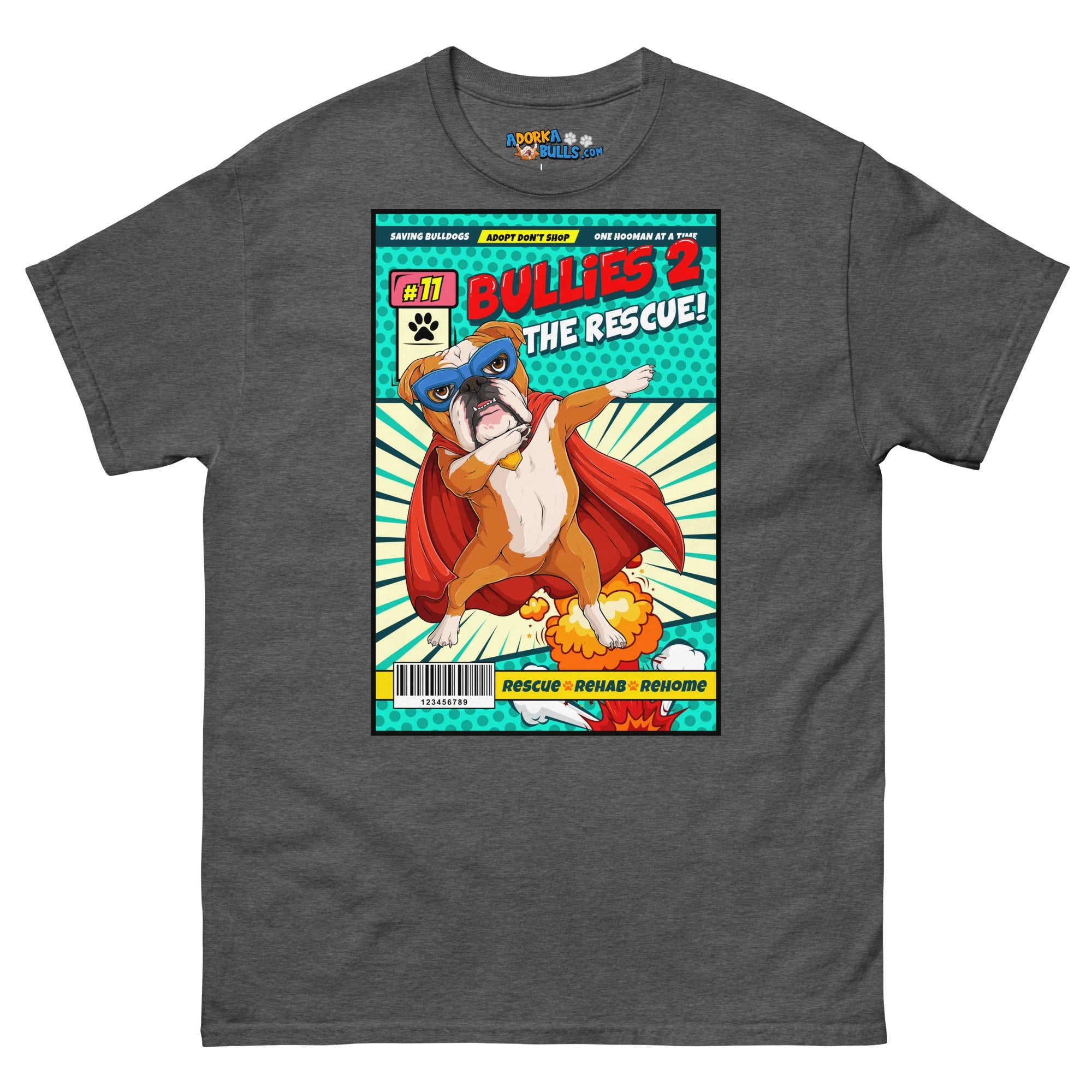 Dabbing Bulldog Superhero Comic Men&