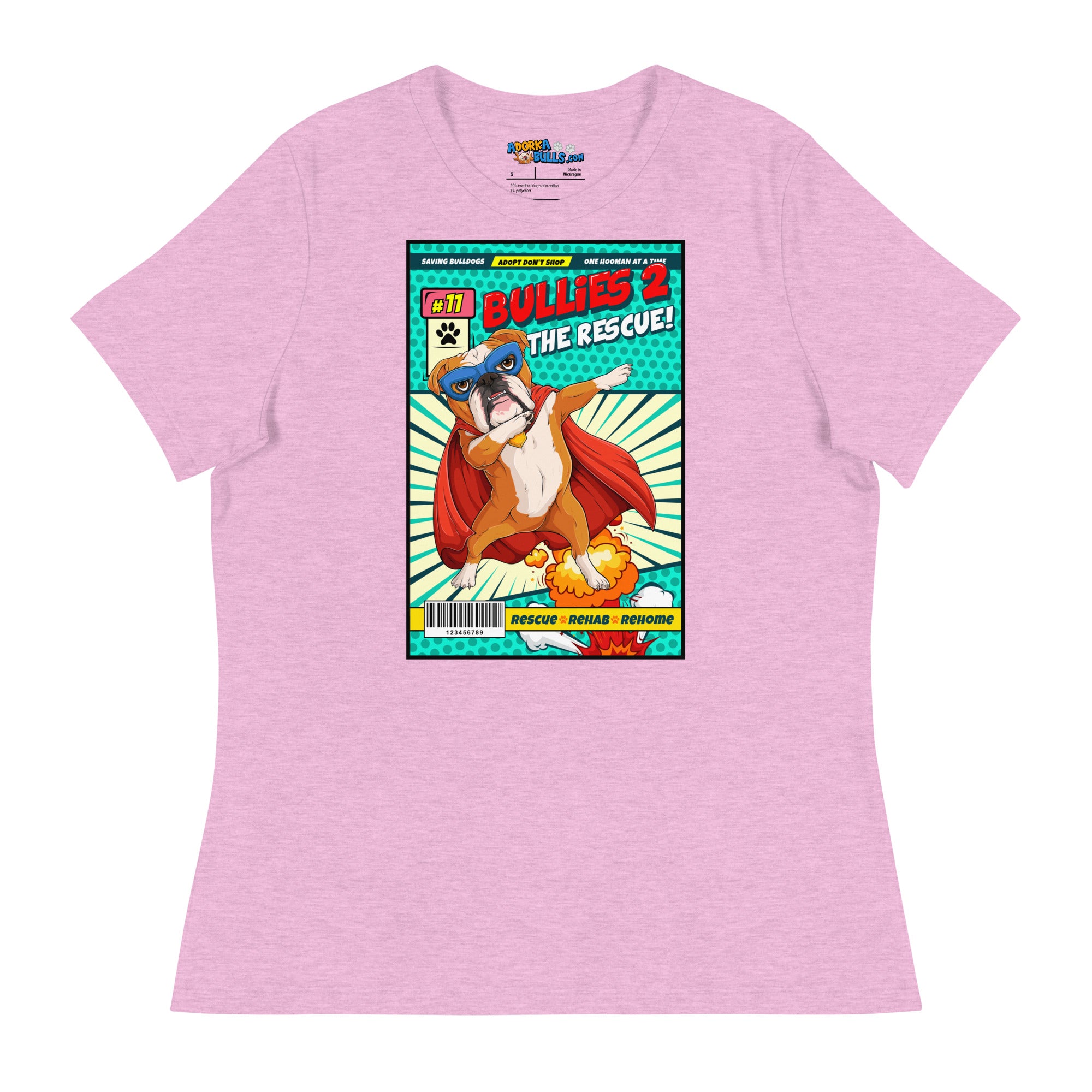 Dabbing Bulldog Superhero Comic Women&