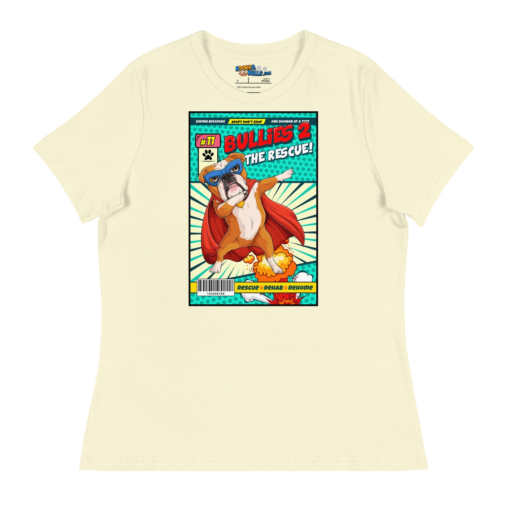 Dabbing Bulldog Superhero Comic Women&