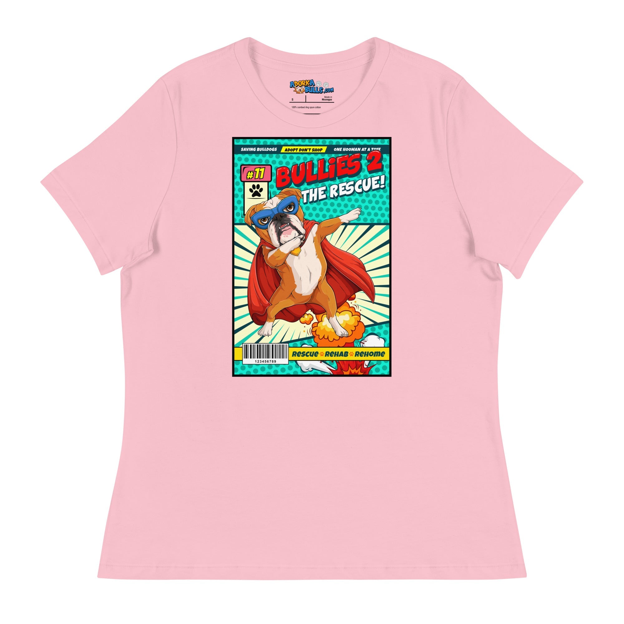 Dabbing Bulldog Superhero Comic Women&