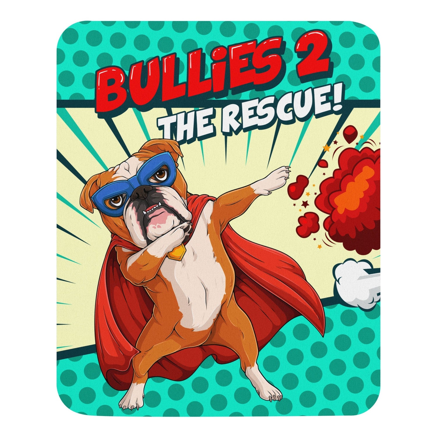 Dabbing Bulldog Superhero Mouse Pad