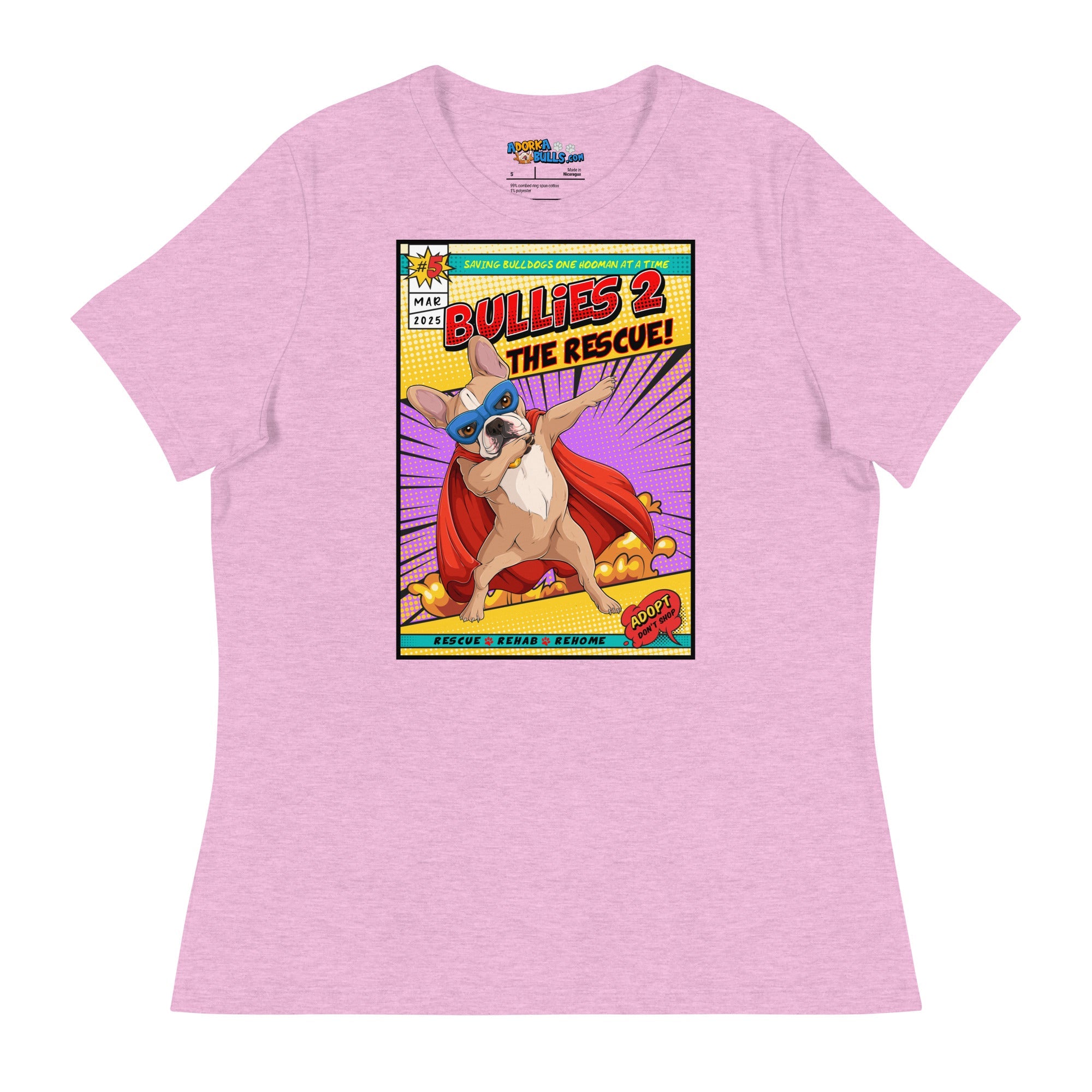 Dabbing Frenchie Superhero Comic Women&