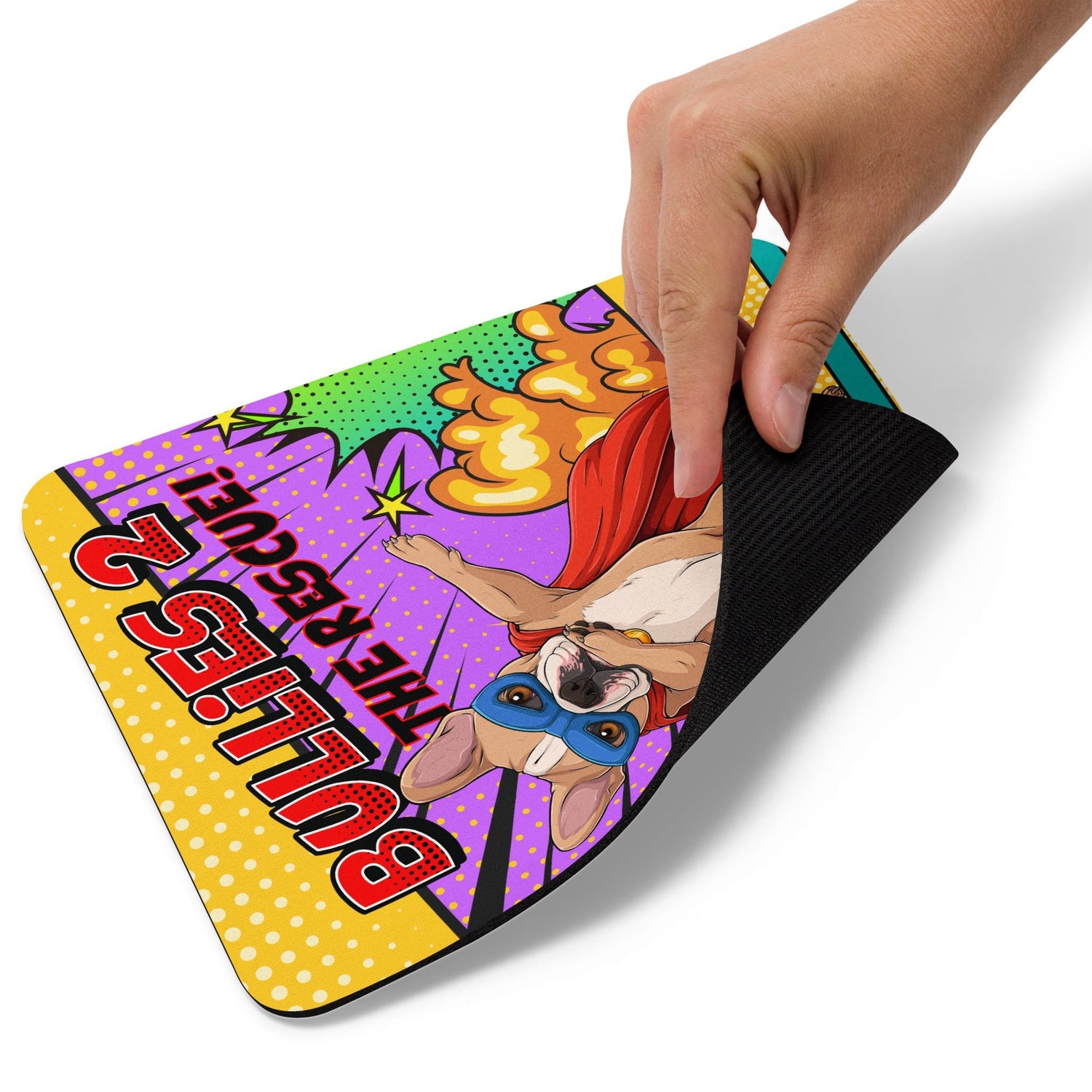 Dabbing Frenchie Superhero Mouse Pad