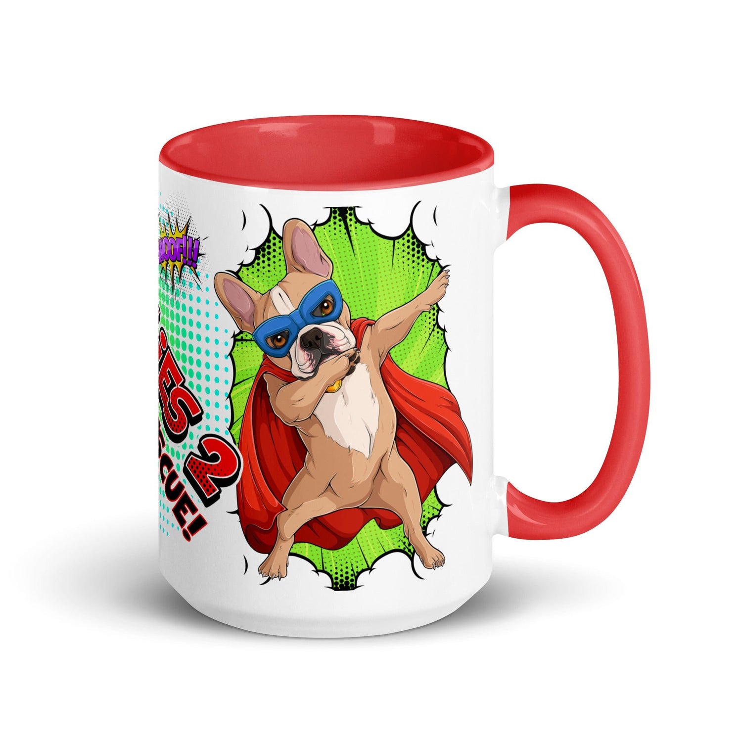 Dabbing Frenchie Superhero Mug with Color Inside