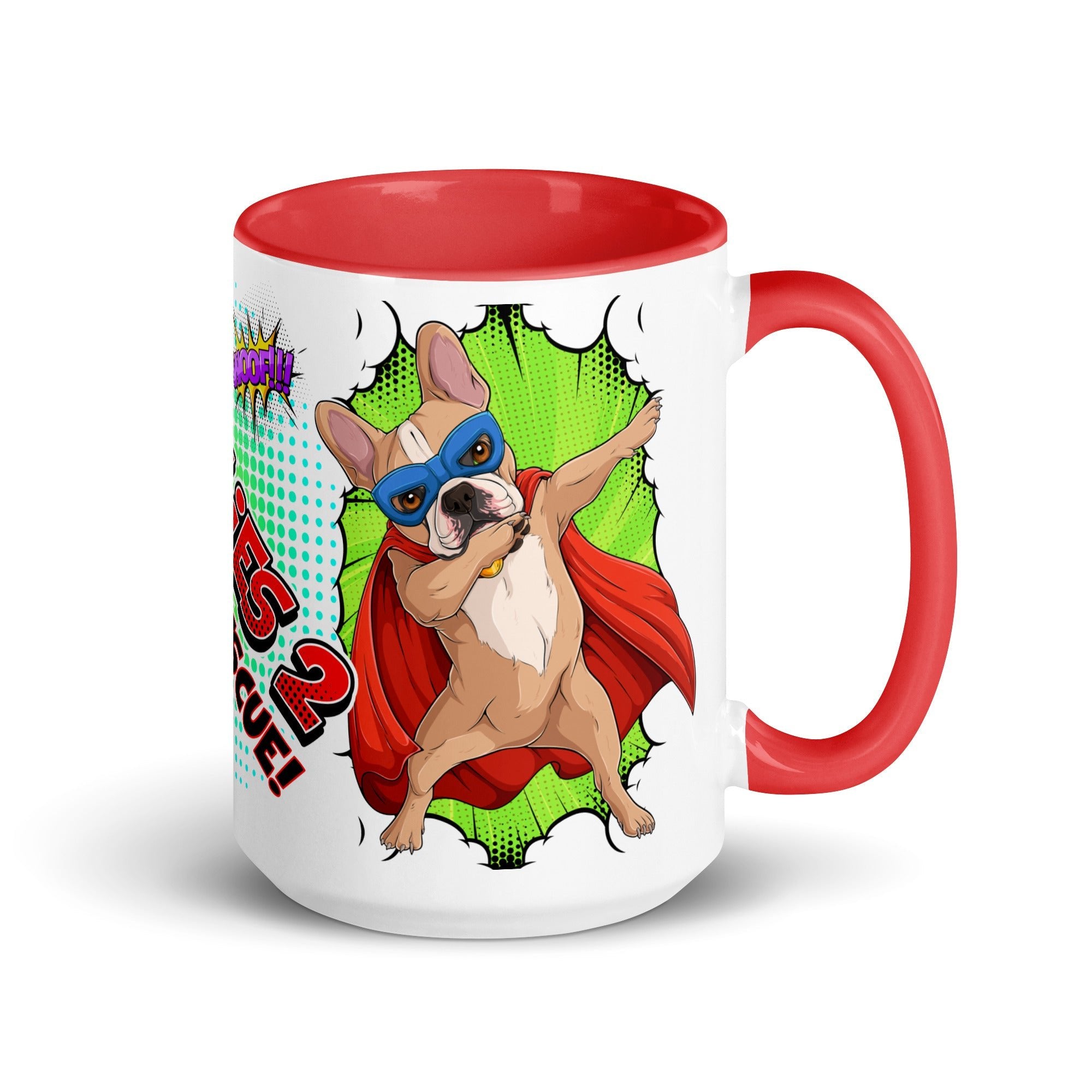 Dabbing Frenchie Superhero Mug with Color Inside