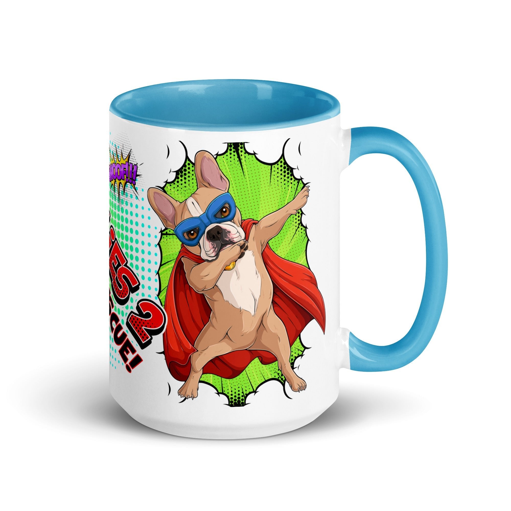 Dabbing Frenchie Superhero Mug with Color Inside