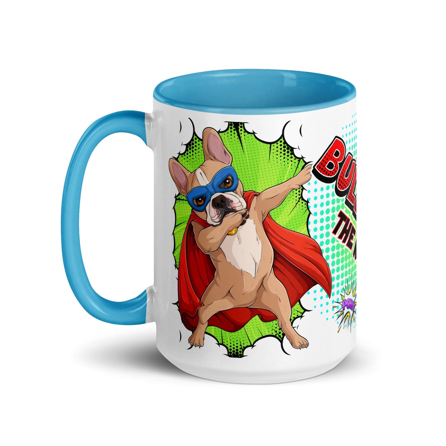 Dabbing Frenchie Superhero Mug with Color Inside