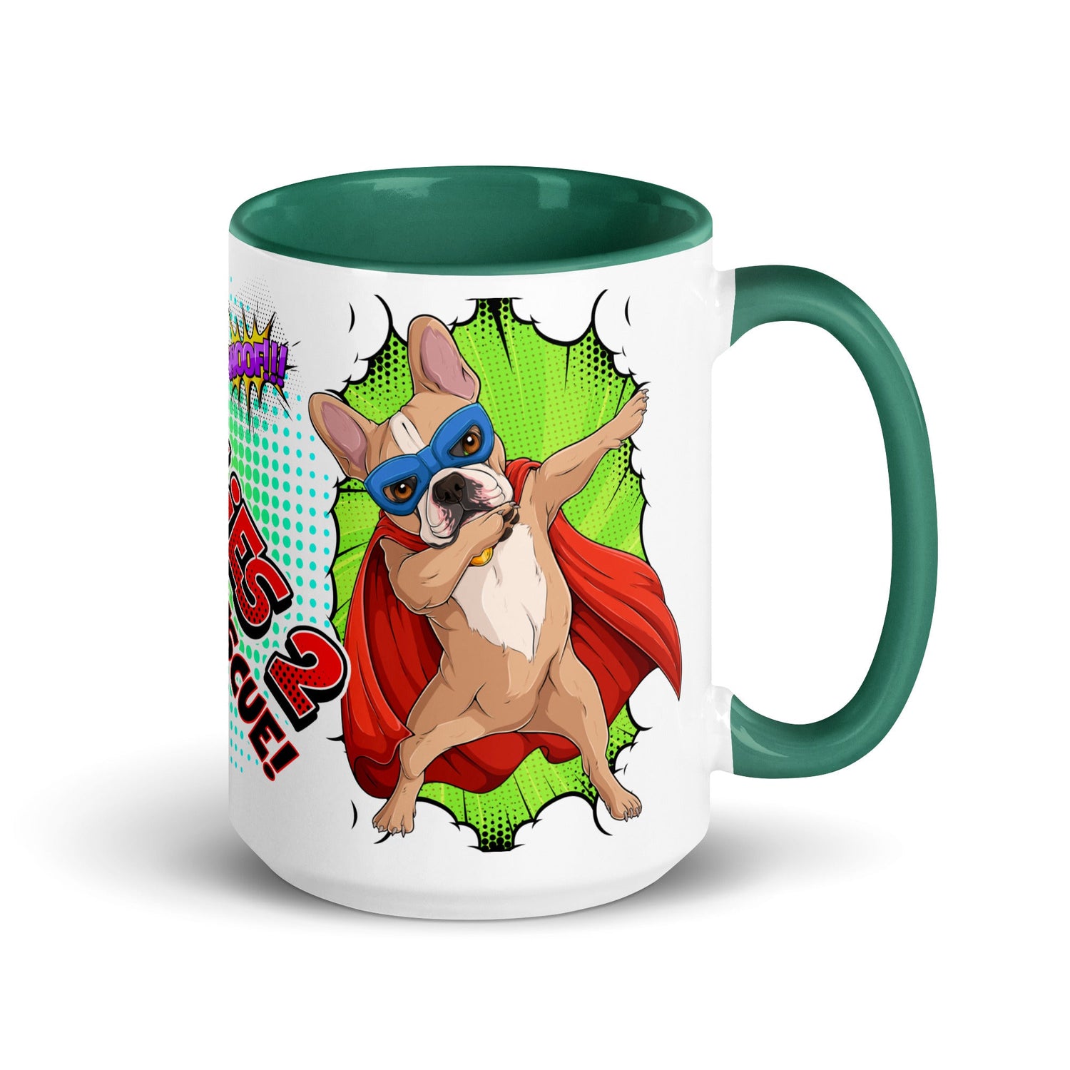 Dabbing Frenchie Superhero Mug with Color Inside