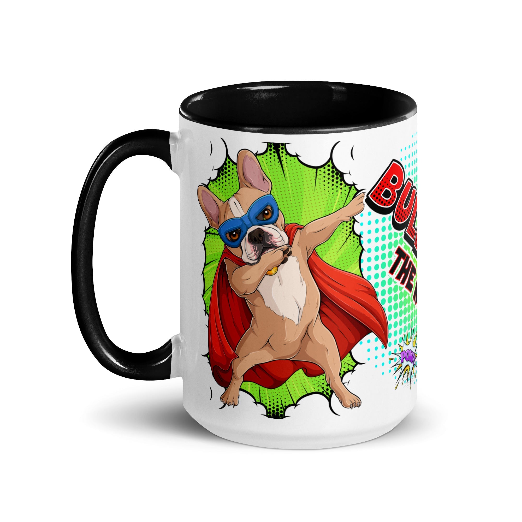 Dabbing Frenchie Superhero Mug with Color Inside