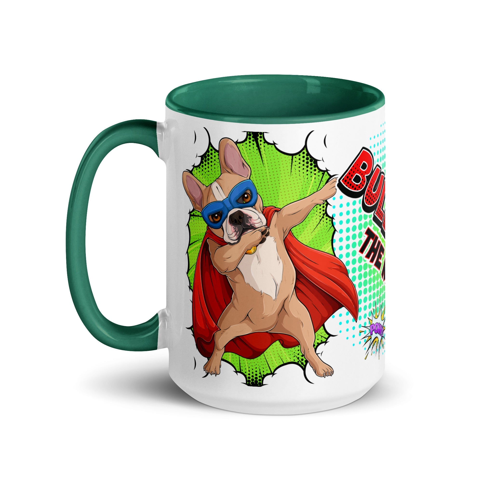 Dabbing Frenchie Superhero Mug with Color Inside
