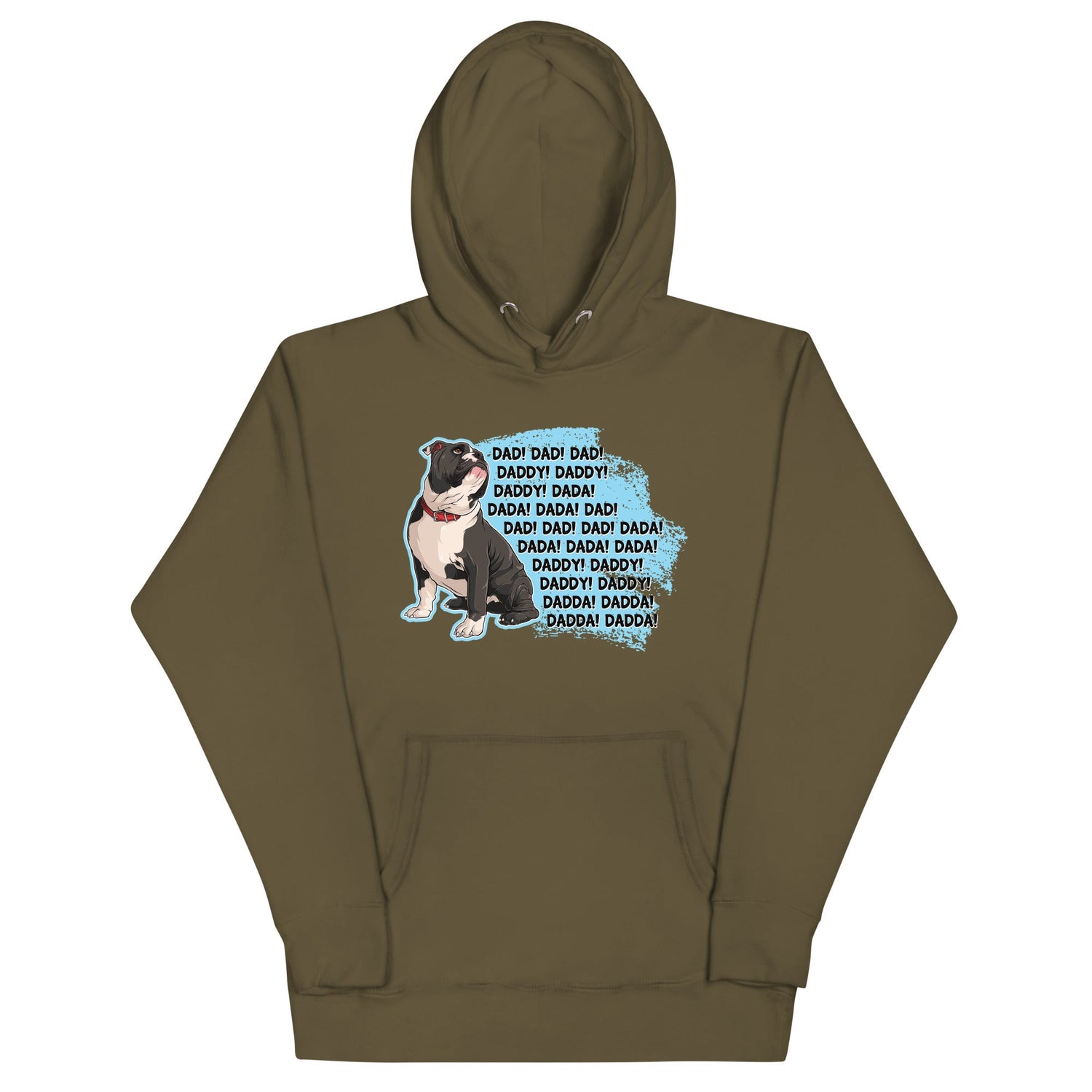 "Dad Daddy Dada" English Bulldog Unisex Hoodie | B&W Colored