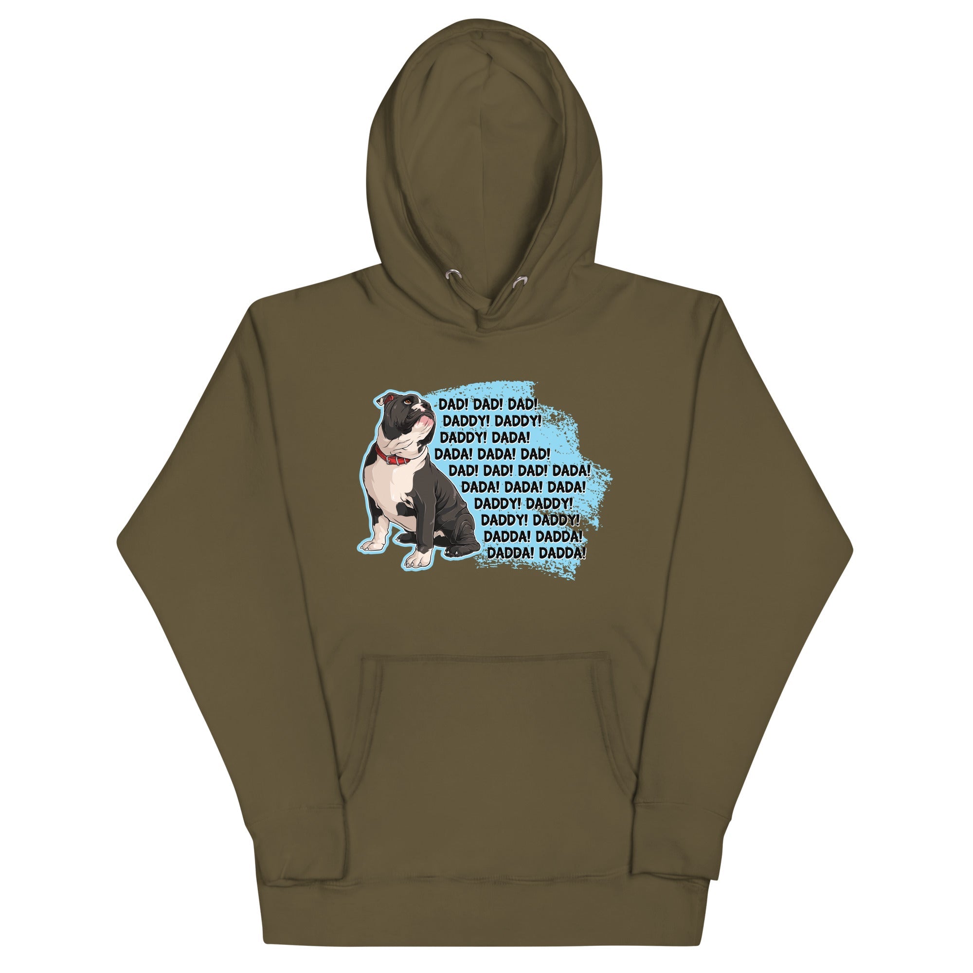 "Dad Daddy Dada" English Bulldog Unisex Hoodie | B&W Colored