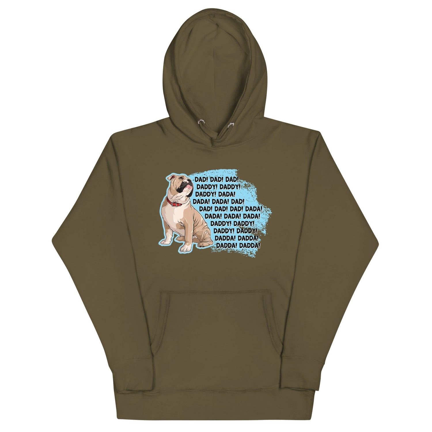 "Dad Daddy Dada" English Bulldog Unisex Hoodie | Fawn & White Colored