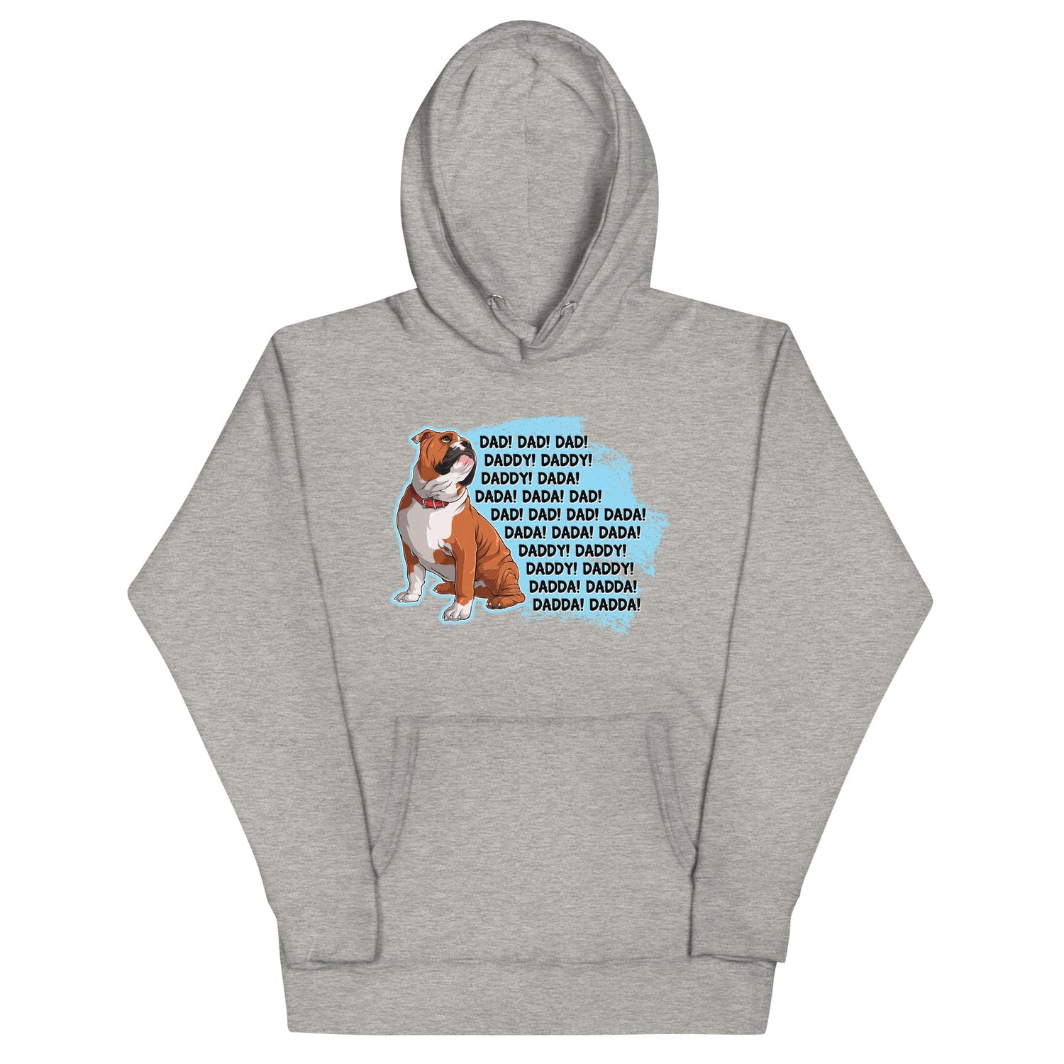 "Dad Daddy Dada" English Bulldog Unisex Hoodie | Red & White Colored